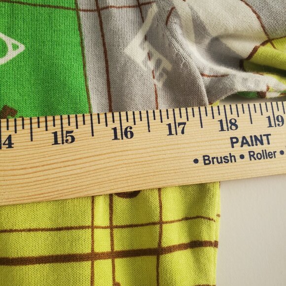 Cabi Printed Cardigan Sweater Medium Green Yellow Preppy Twee Novelty Vintage - Picture 8 of 9